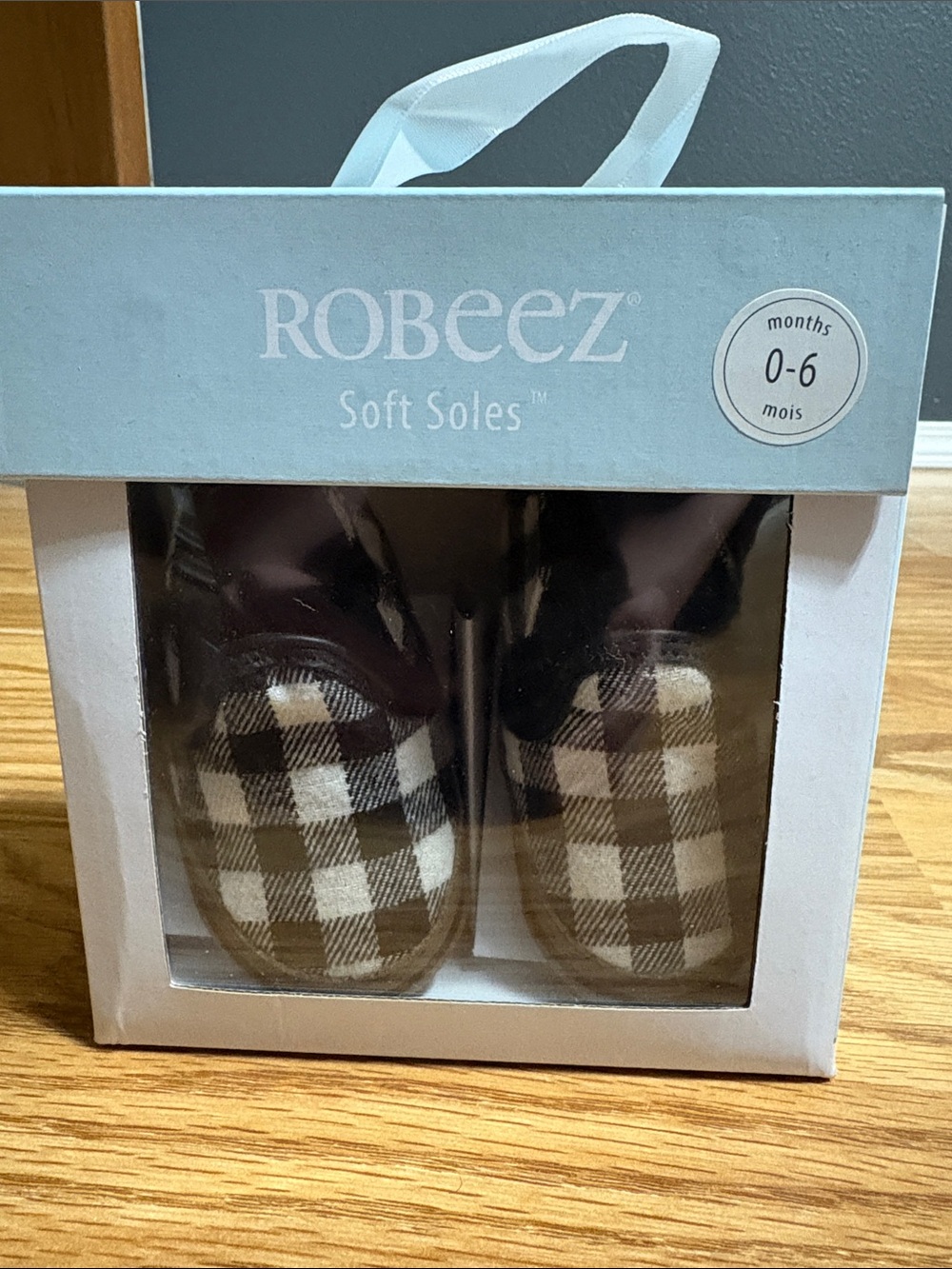 Robeez Black & White Plaid Soft Soles Baby Shoes